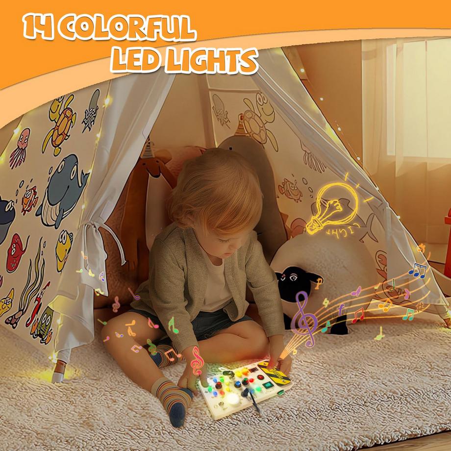 Activity-board  Busyboard Activity board Activity LED Holzspielzeug Motorikspielzeug für Kinder 