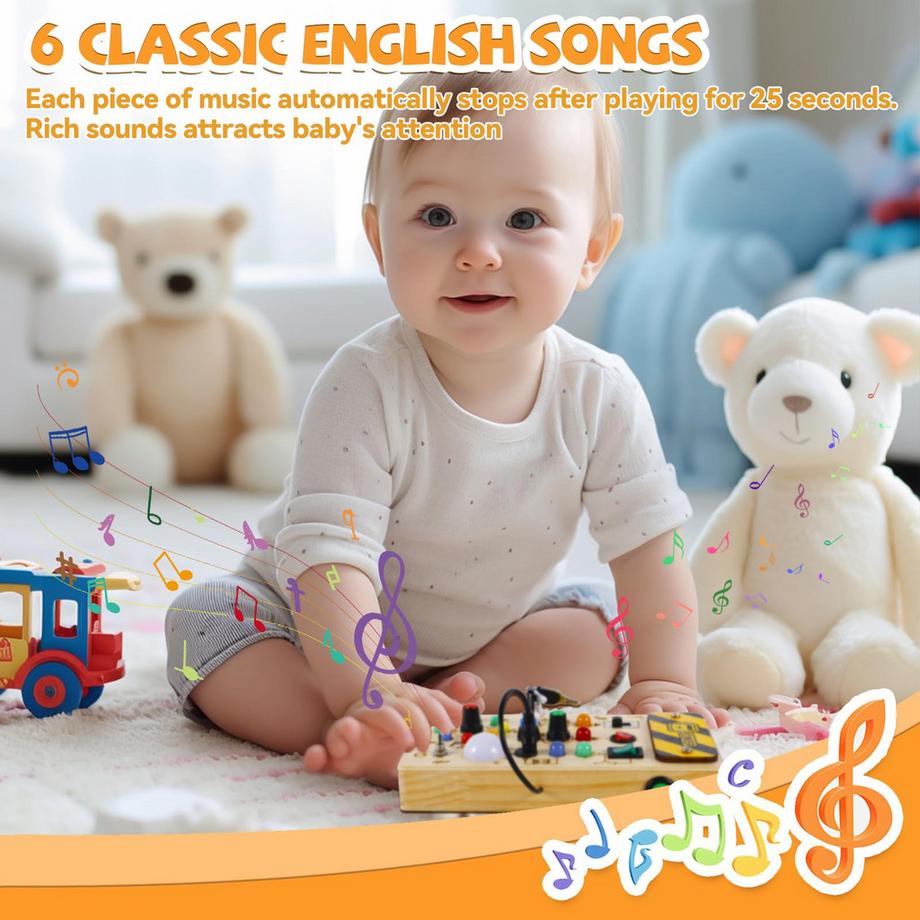 Activity-board  Busyboard Activity board Activity LED Holzspielzeug Motorikspielzeug für Kinder 