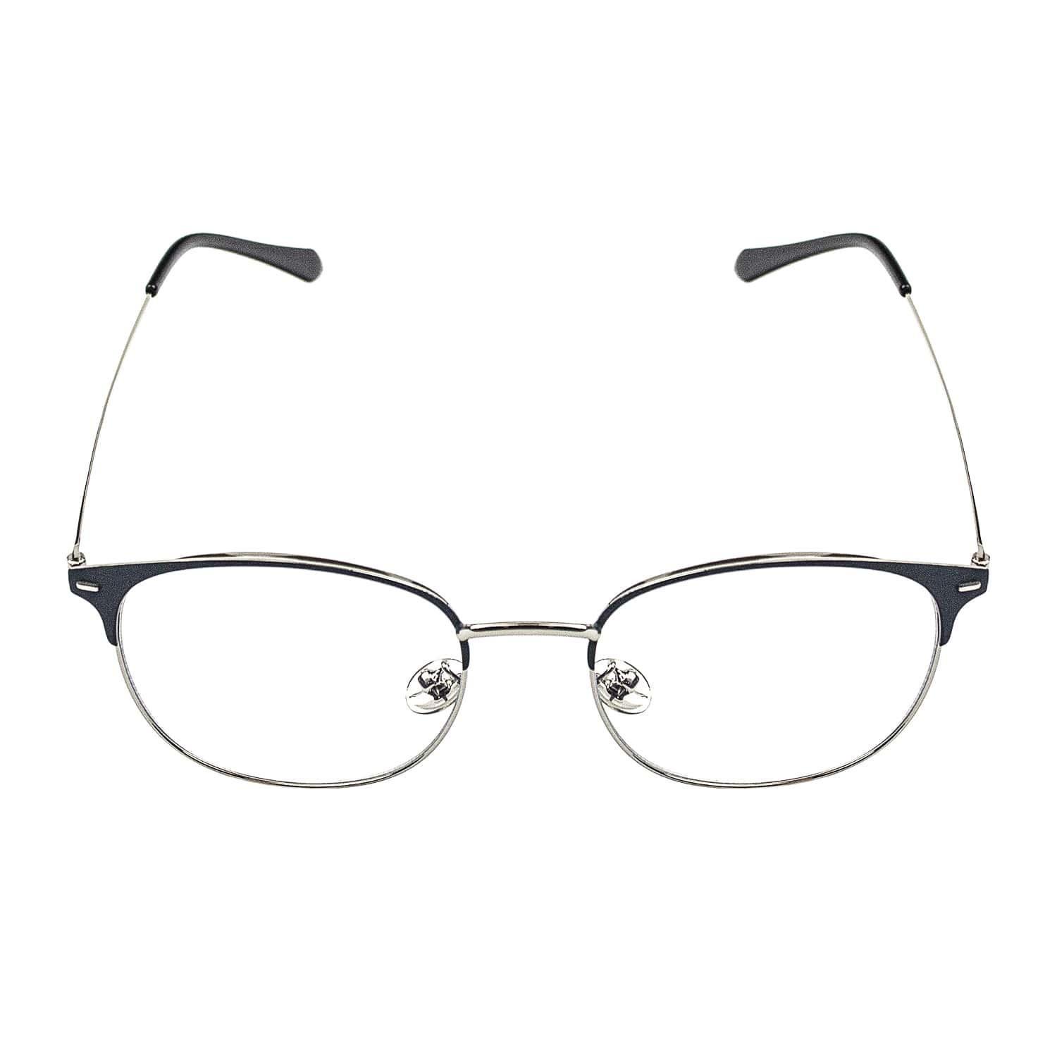 eStore Clubmaster Lunettes Anti Lumière Bleue Gris Argent  