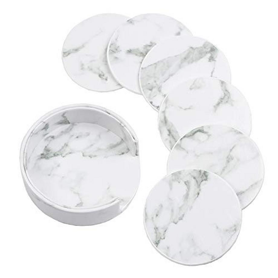 Alopini  Kunstleder Untersetzer PU Leder Untersetzer Gläser rutschfest Untersetzer mit Halter für Getränke 