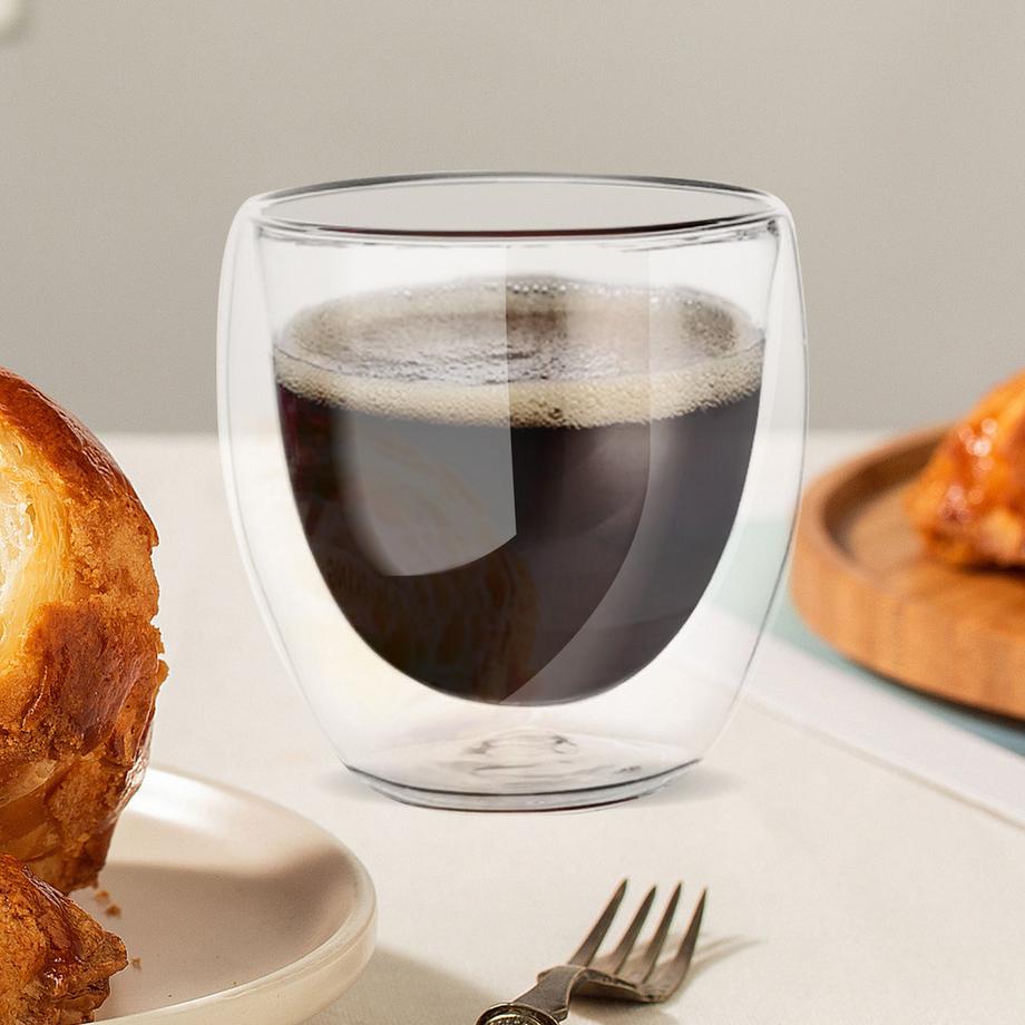 Cheffinger  Paar Kaffeegläser 250ml Doppelwandig 