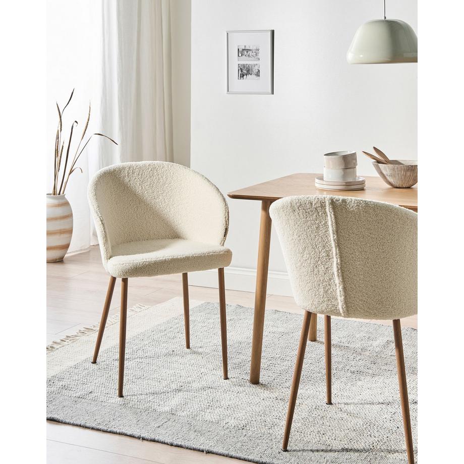 Beliani Lot de 2 chaises de salle à manger en Bouclé  MASON  