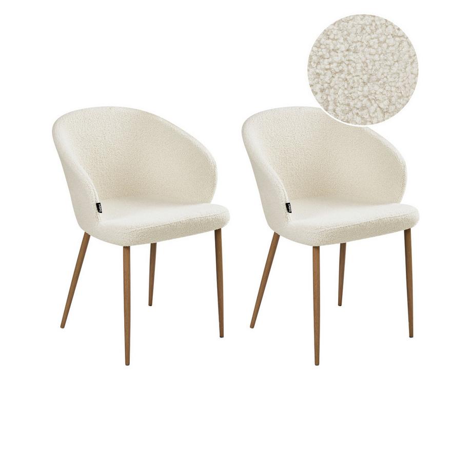 Lot de 2 chaises de salle à manger en Bouclé  MASON