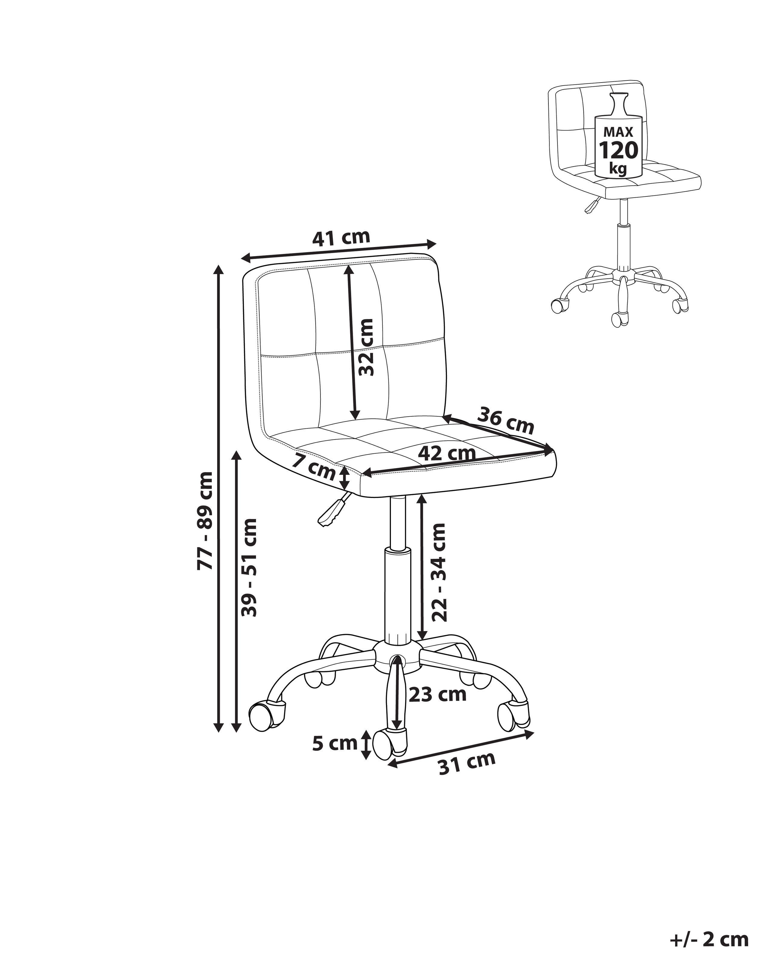 Beliani Sedia da scrivania en Tessuto Moderno MARION  
