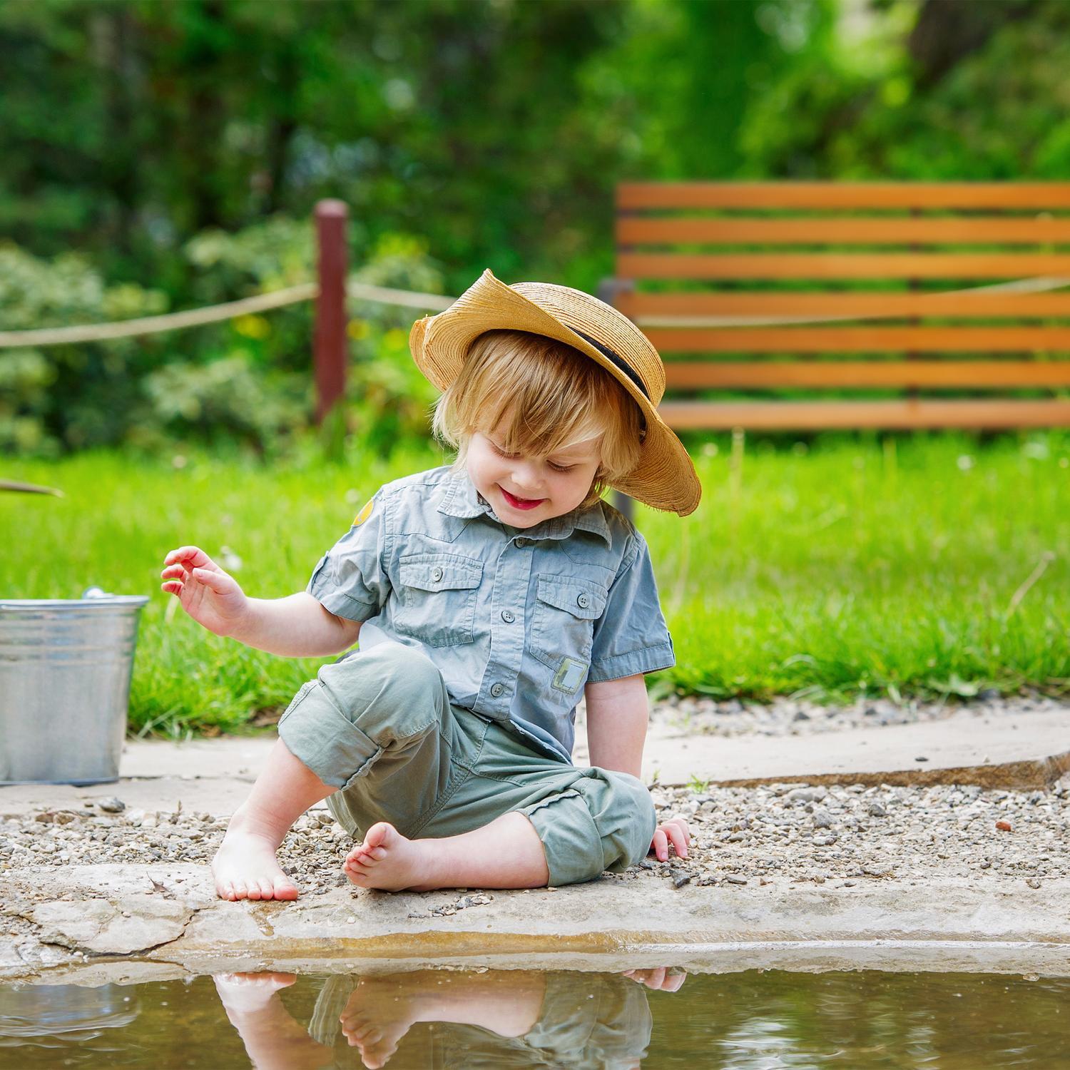 B2X Banc de jardin structure en acier et bois naturel  