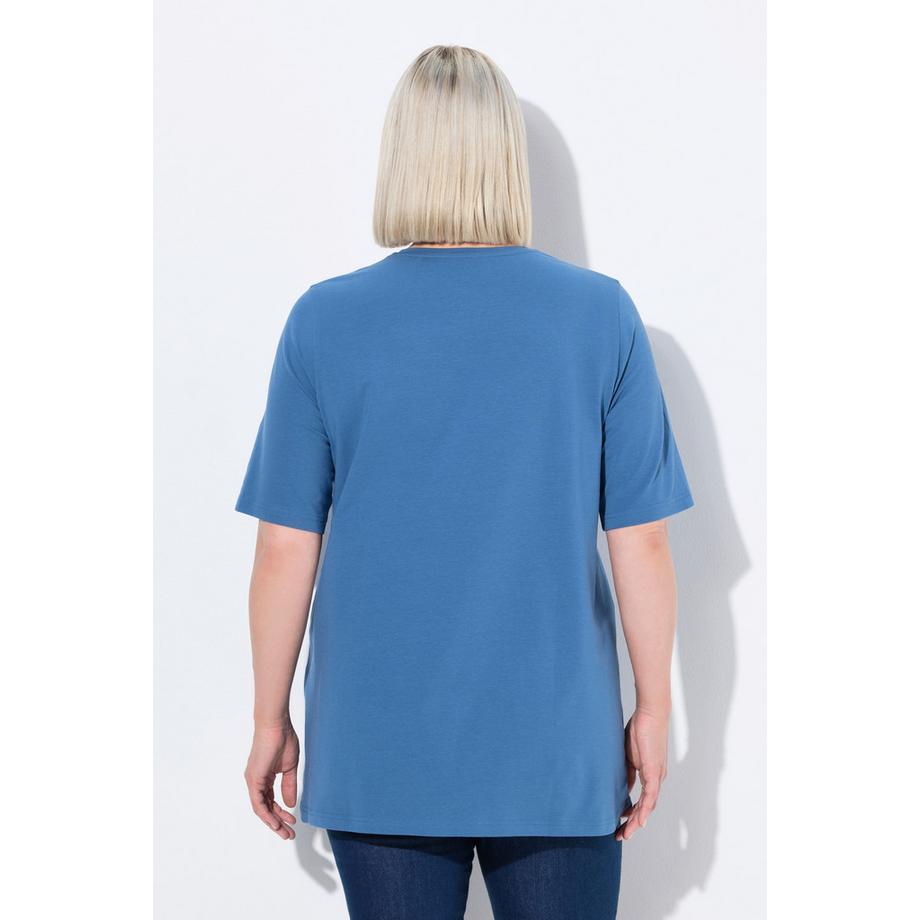 Ulla Popken T-shirt Coupe A Col V Manches Courtes  