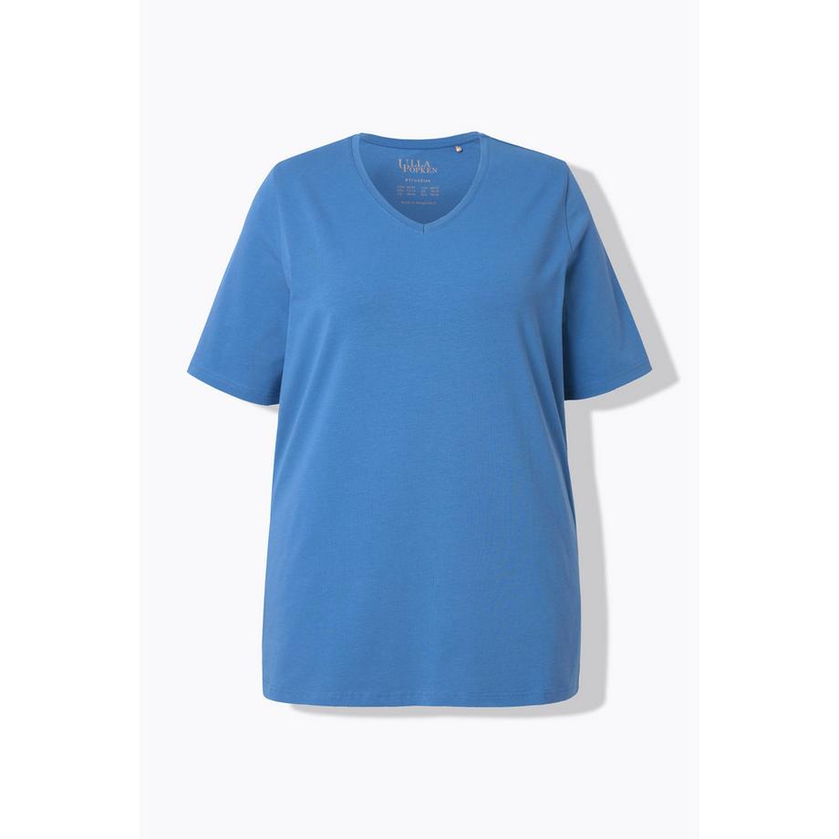 Ulla Popken T-shirt Coupe A Col V Manches Courtes  