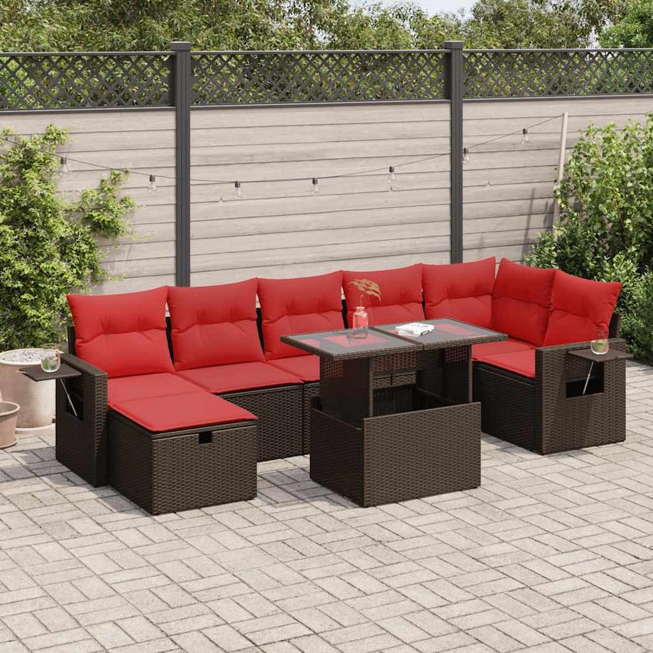 VidaXL Ensemble de canapés de jardin rotin synthétique  