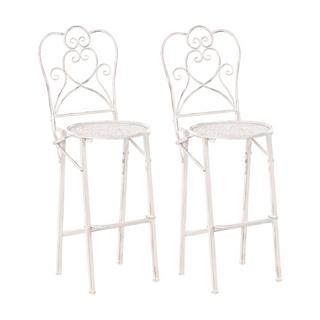 Beliani Set di 2 sgabelli da bar per giardino en Ferro Classico TRIESTE  