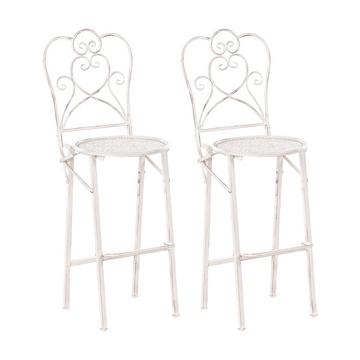 Garten-Barhocker 2er Set aus Eisen Klassisch TRIESTE