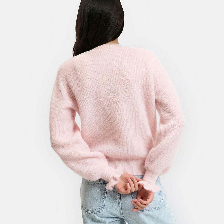 La Redoute Collections Cardigan Abbottonato con Maniche a Volant  