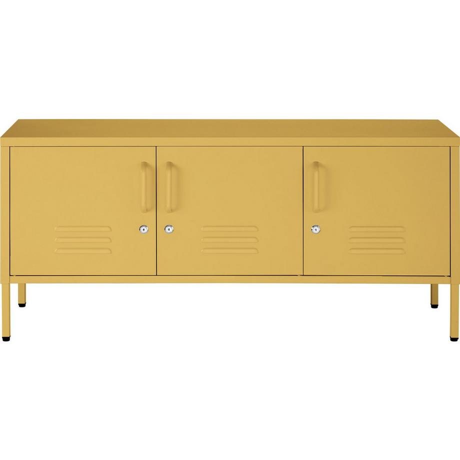 Tectake Sideboard Baker 3 Türen mit Magnetverschluss, einzeln abschließbar verstellbarer Zwischenboden  