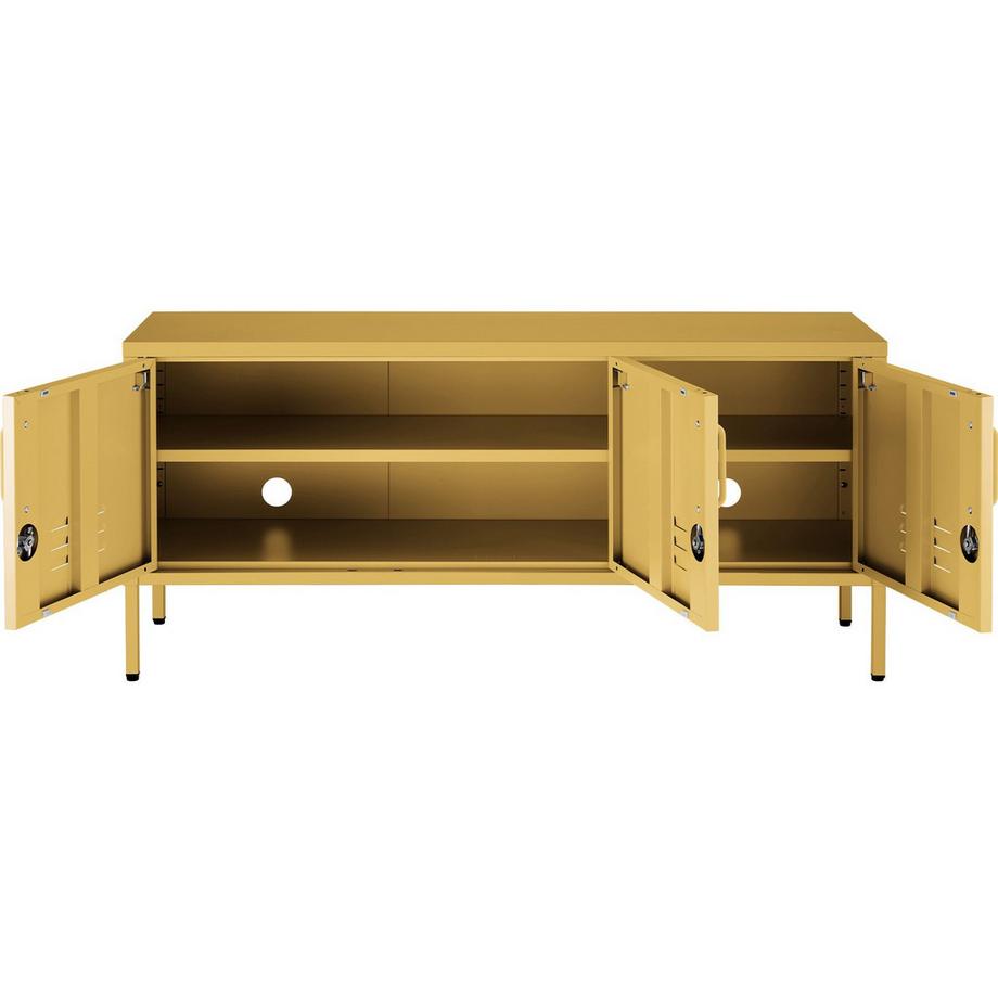 Tectake Sideboard Baker 3 Türen mit Magnetverschluss, einzeln abschließbar verstellbarer Zwischenboden  