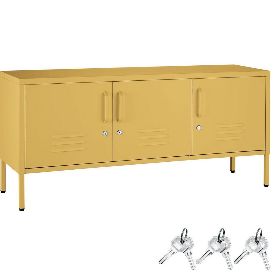 buffet métallique de rangement Baker 3 portes verrouillables avec fermeture magnétique individuelle