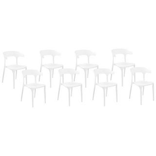 Beliani Lot de 8 chaises de salle à manger en Polypropylène Moderne GUBBIO  