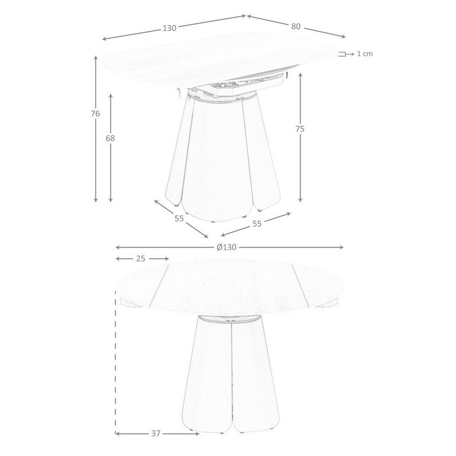 ANGEL CERDA Tavolo da pranzo rotondo allungabile dal design moderno  