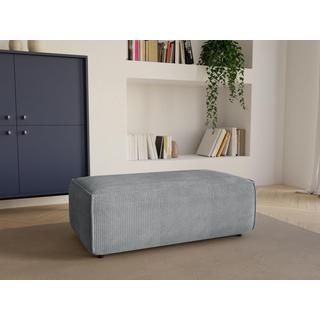 Vente-unique Pouf en velours côtelé gris clair AMELIA  