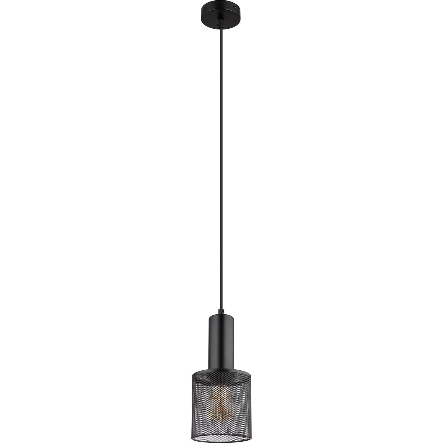 mutoni Lampe à suspension Jedd métal noir mat 12 1xE27  