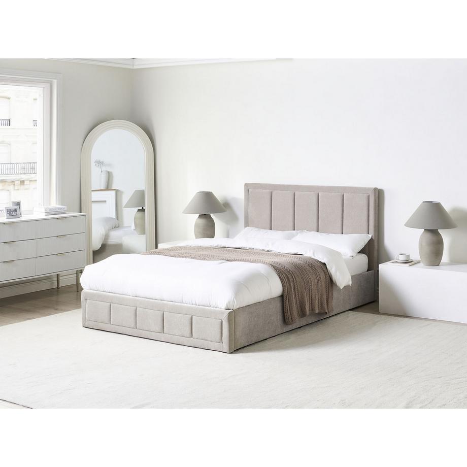 Beliani Letto contenitore en Ciniglia Minimalista QUIBERON  