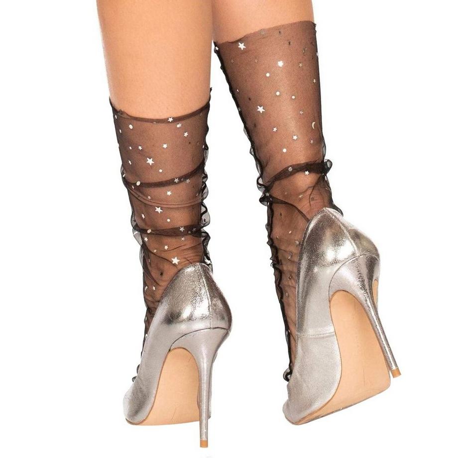 B2X Calzini in rete con stelle Neri  