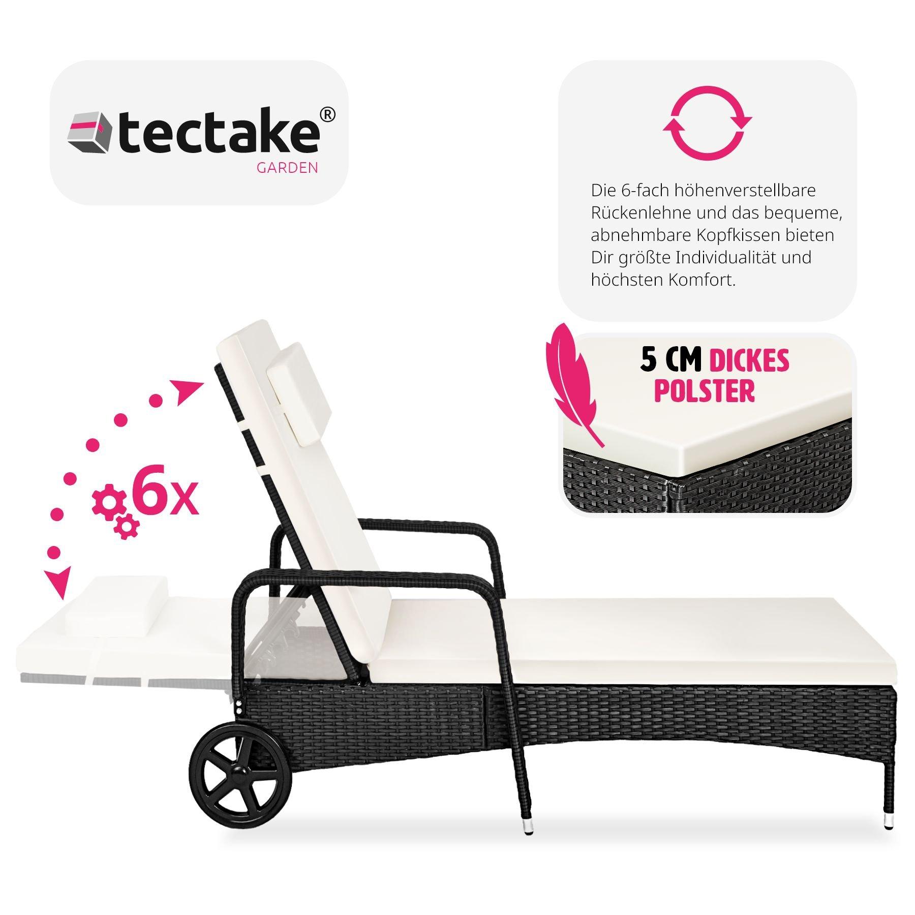 Tectake lettino prendisole in rattan  