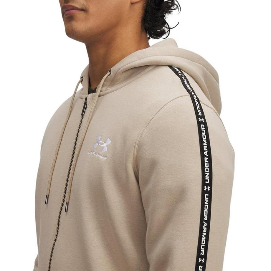 UNDER ARMOUR Veste à capuche en polaire avec fermeture éclair intégrale et bandes sur manches  