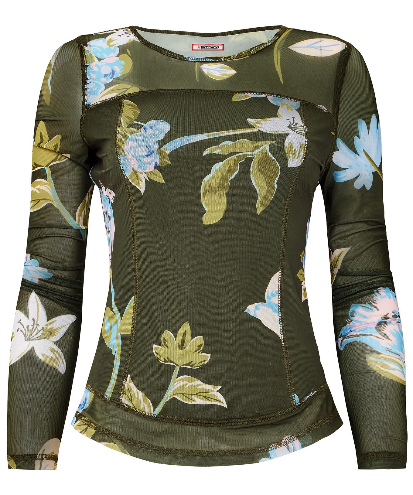 Joe Browns  Mesh-Top mit floralem Blätterdruck 