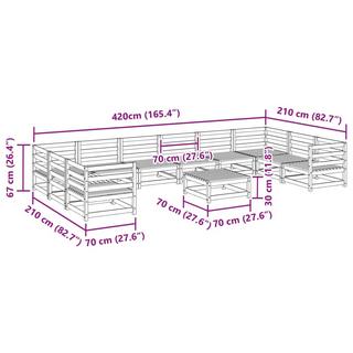 VidaXL set divano da giardino Legno di douglas  