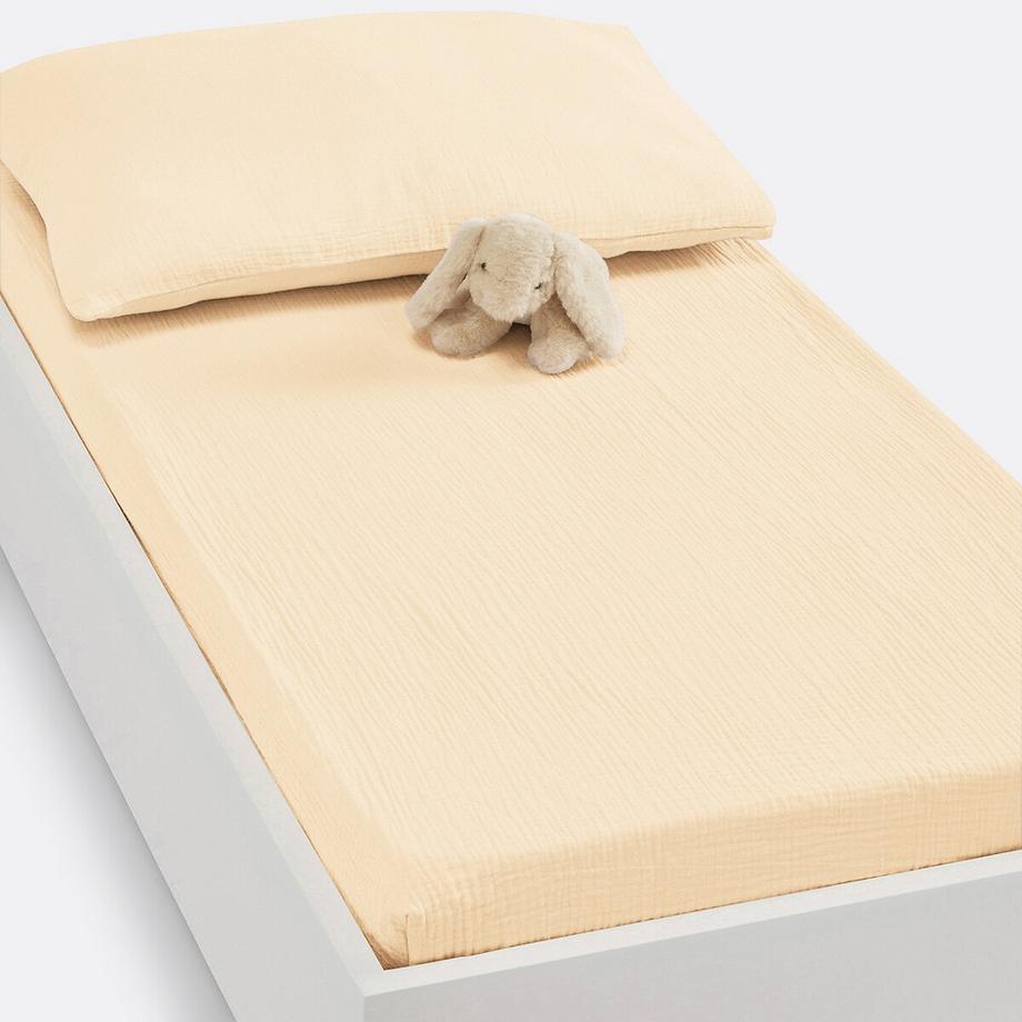 Drap-housse bébé gaze de coton uni