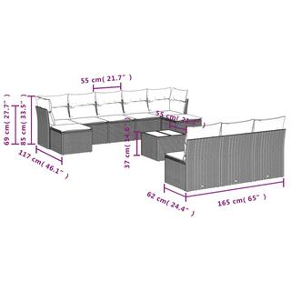 VidaXL set divano da giardino Polirattan  