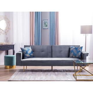 Beliani Schlafsofa aus Samtstoff Modern VISNES  