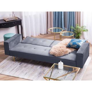 Beliani Schlafsofa aus Samtstoff Modern VISNES  