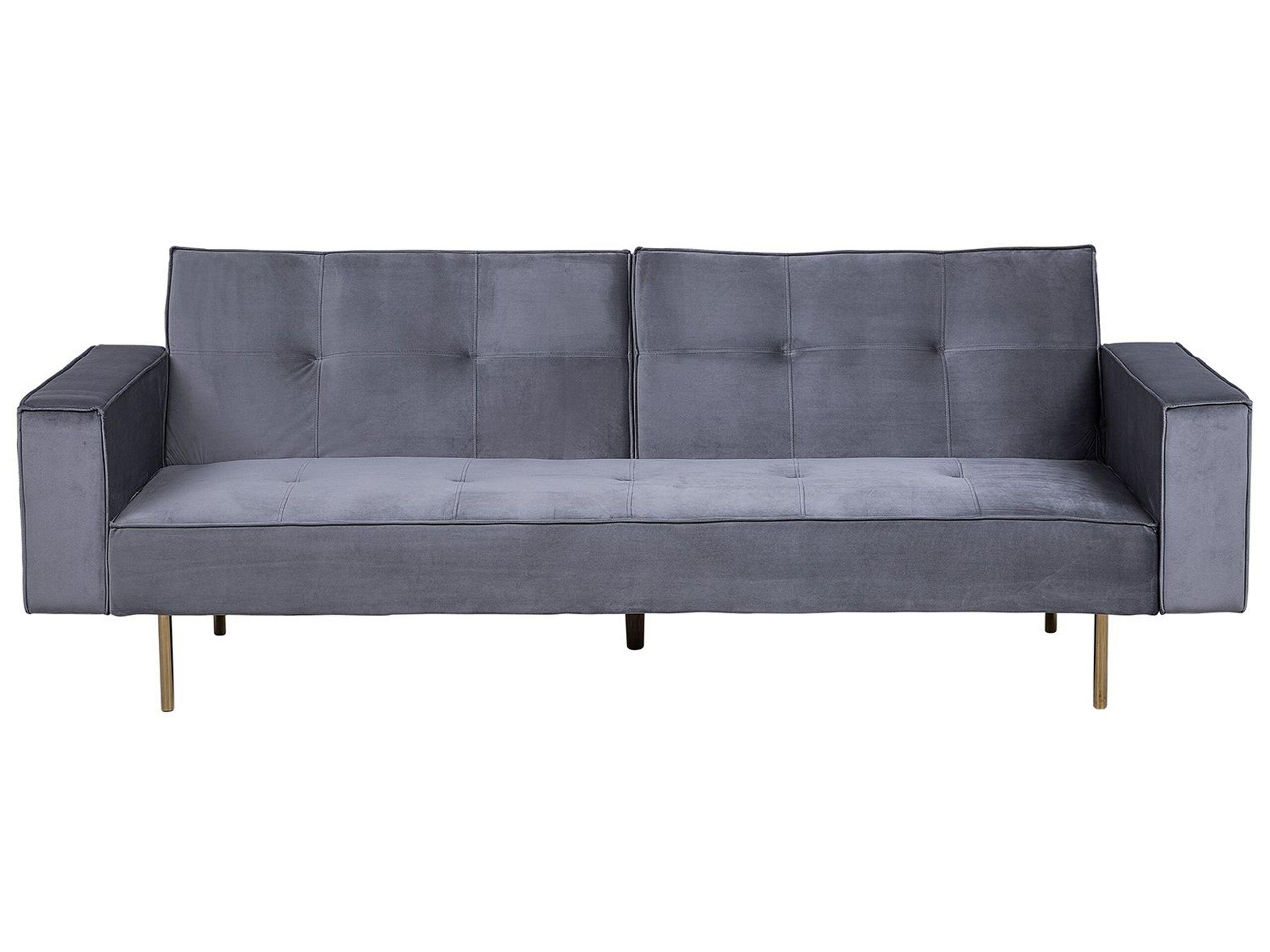 Beliani Schlafsofa aus Samtstoff Modern VISNES  