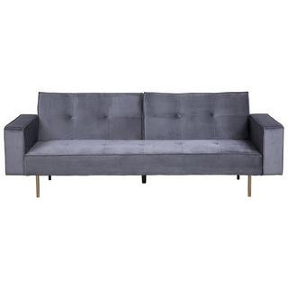 Beliani Schlafsofa aus Samtstoff Modern VISNES  