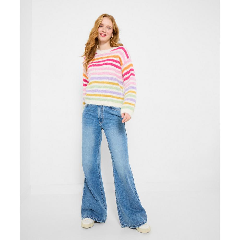 Joe Browns Oversize Pullover mit Rundhalsausschnitt und Streifen  