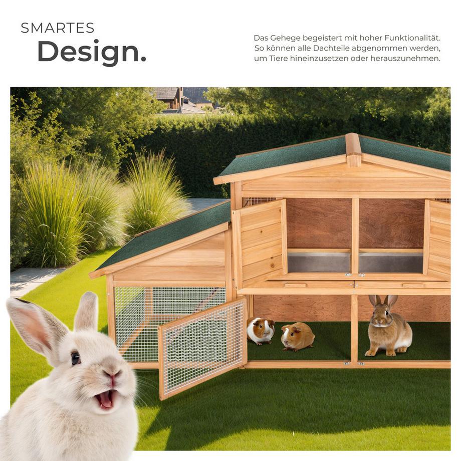 Tectake  Kleintierstall Johannes aus Holz mit 2 Etagen 