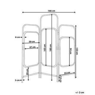 Beliani Divisorio per ambienti a 3 pannelli en Rattan Boho CARPI  
