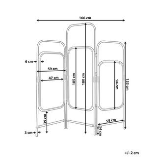 Beliani Raumteiler 3-teilig aus Rattan Boho CARPI  