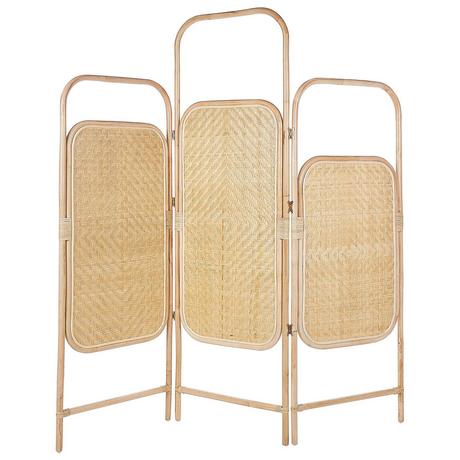 Beliani Raumteiler 3-teilig aus Rattan Boho CARPI  