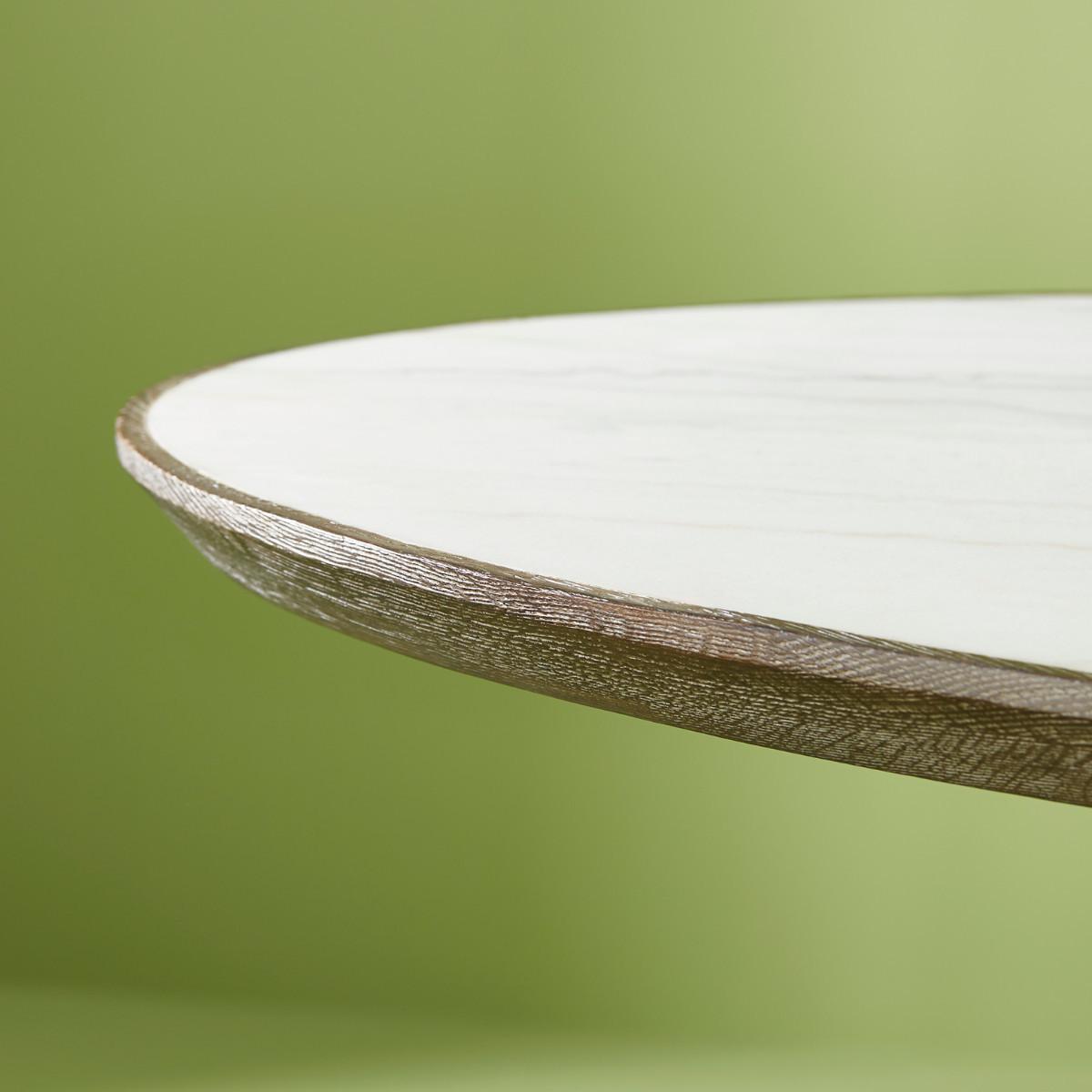 Calicosy Table de salle à manger ovale en marbre blanc L180 cm - TULIPE  