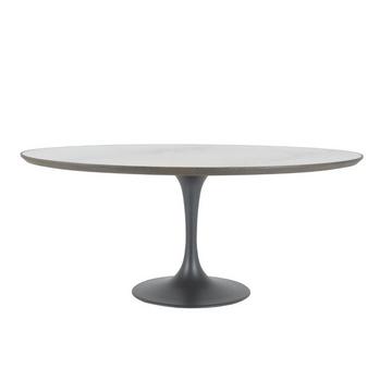 Table de salle à manger ovale en marbre blanc L180 cm - TULIPE
