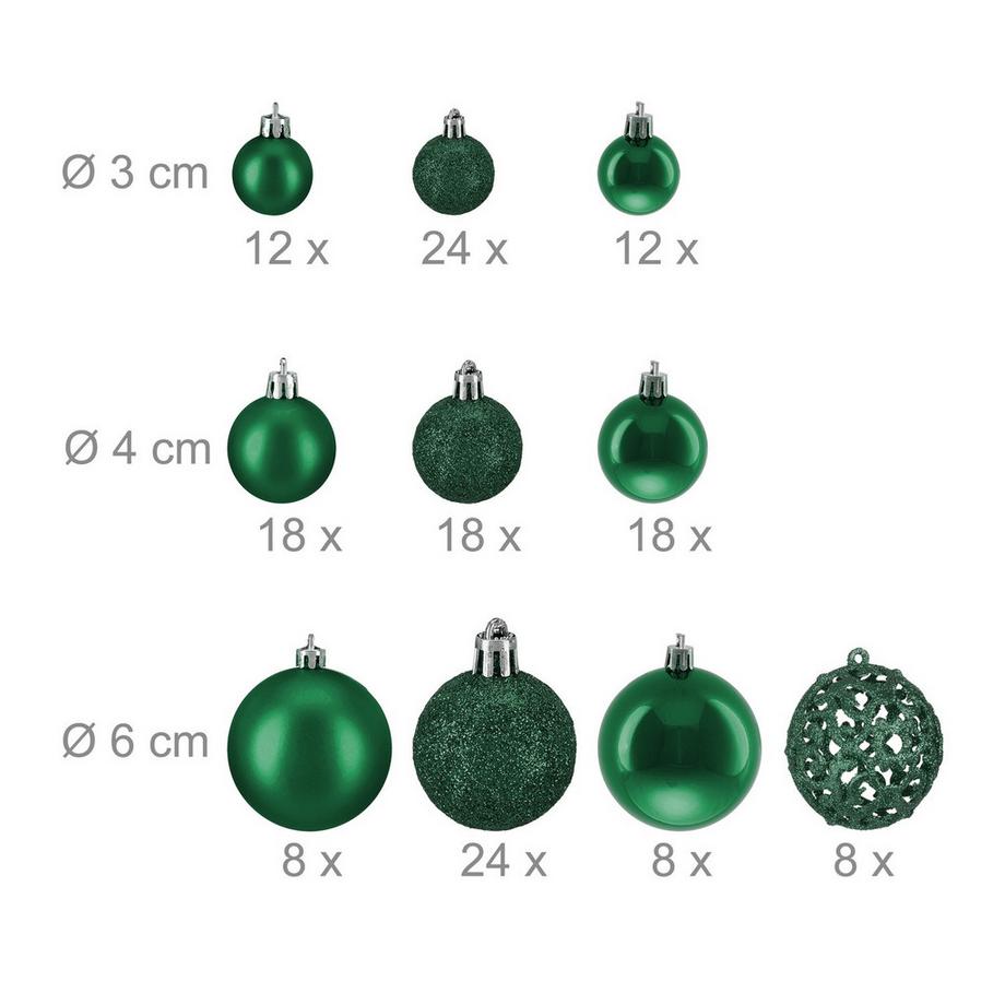 Northix Weihnachtskugeln-Set, 150-teilig  