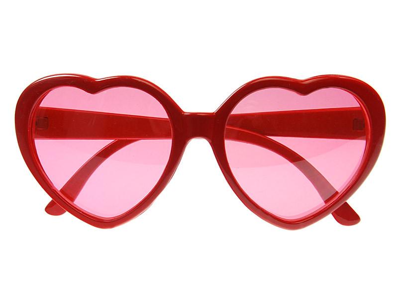 PartyDeco  PartyDeco Lunettes Cœurs, rouges 