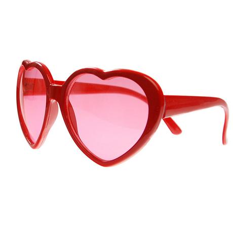 PartyDeco  PartyDeco Lunettes Cœurs, rouges 