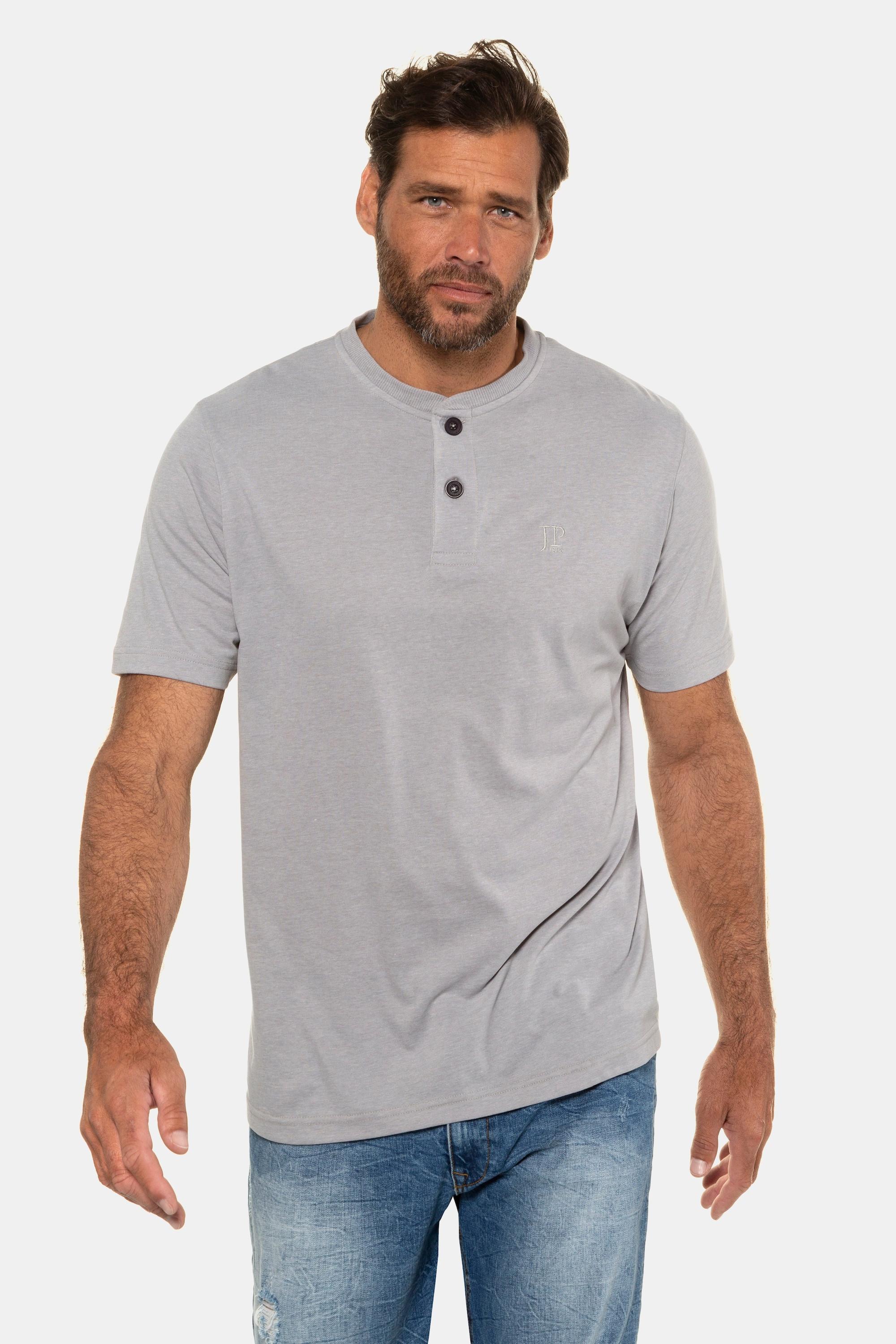 JP1880  Henley collection Basic, col rond et patte de boutonnage, lot de 2 - jusqu’au 8XL 