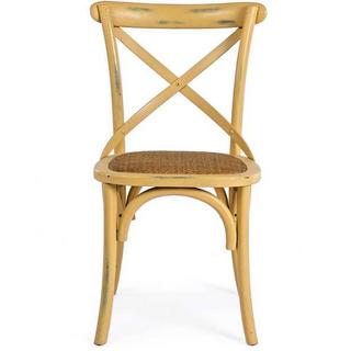 mutoni Chaise en bois Cross beige foncé  