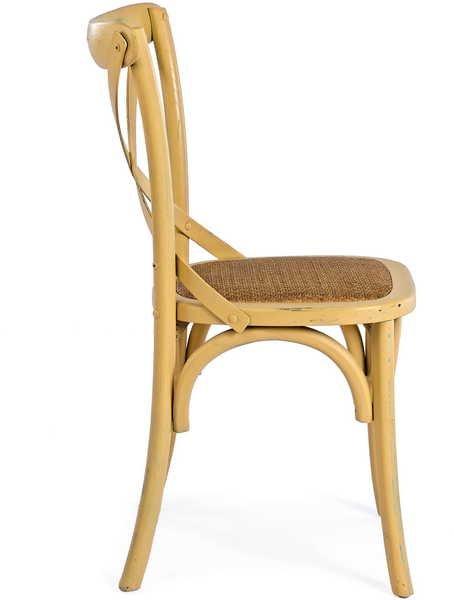 mutoni Chaise en bois Cross beige foncé  