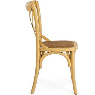 mutoni Chaise en bois Cross beige foncé  