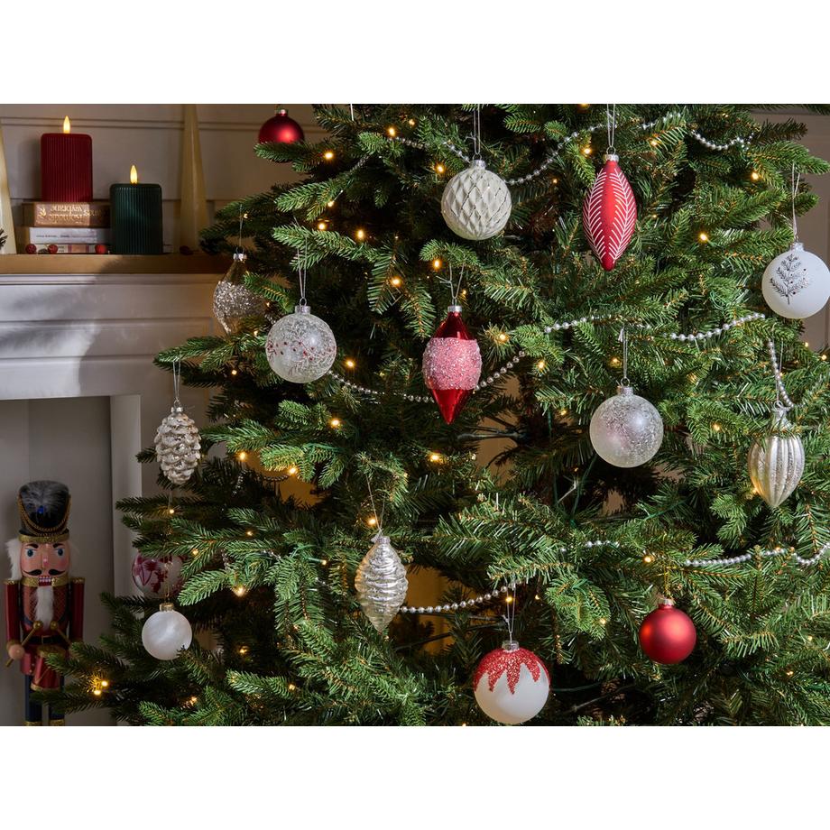 Beliani Set di 50 palline decorative en Vetro Glamour SNOWFLAKE  