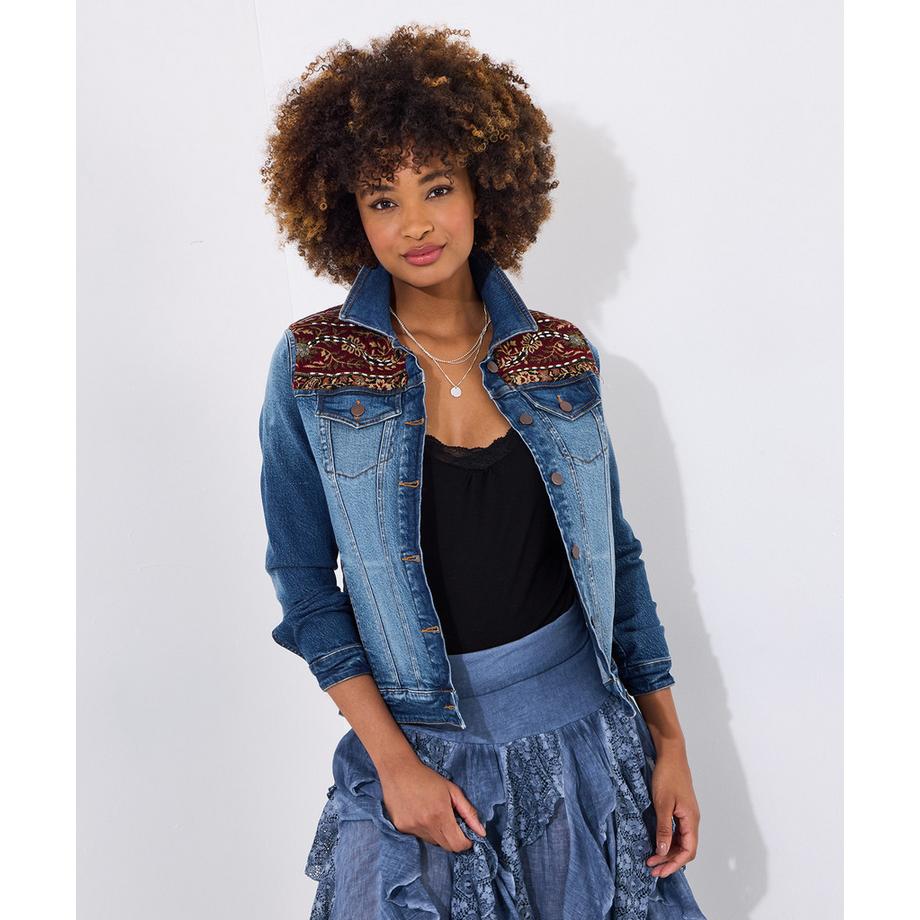 Joe Browns Jeansjacke mit Perlenbesatz am Rücken  